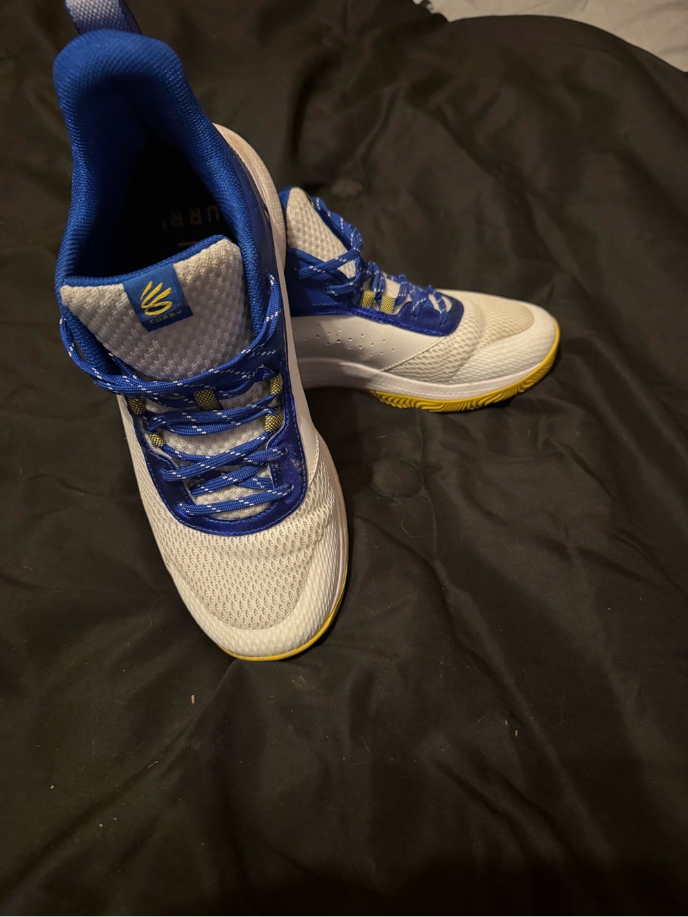 Under Armour Kids White, Blue & Yellow Sneakers